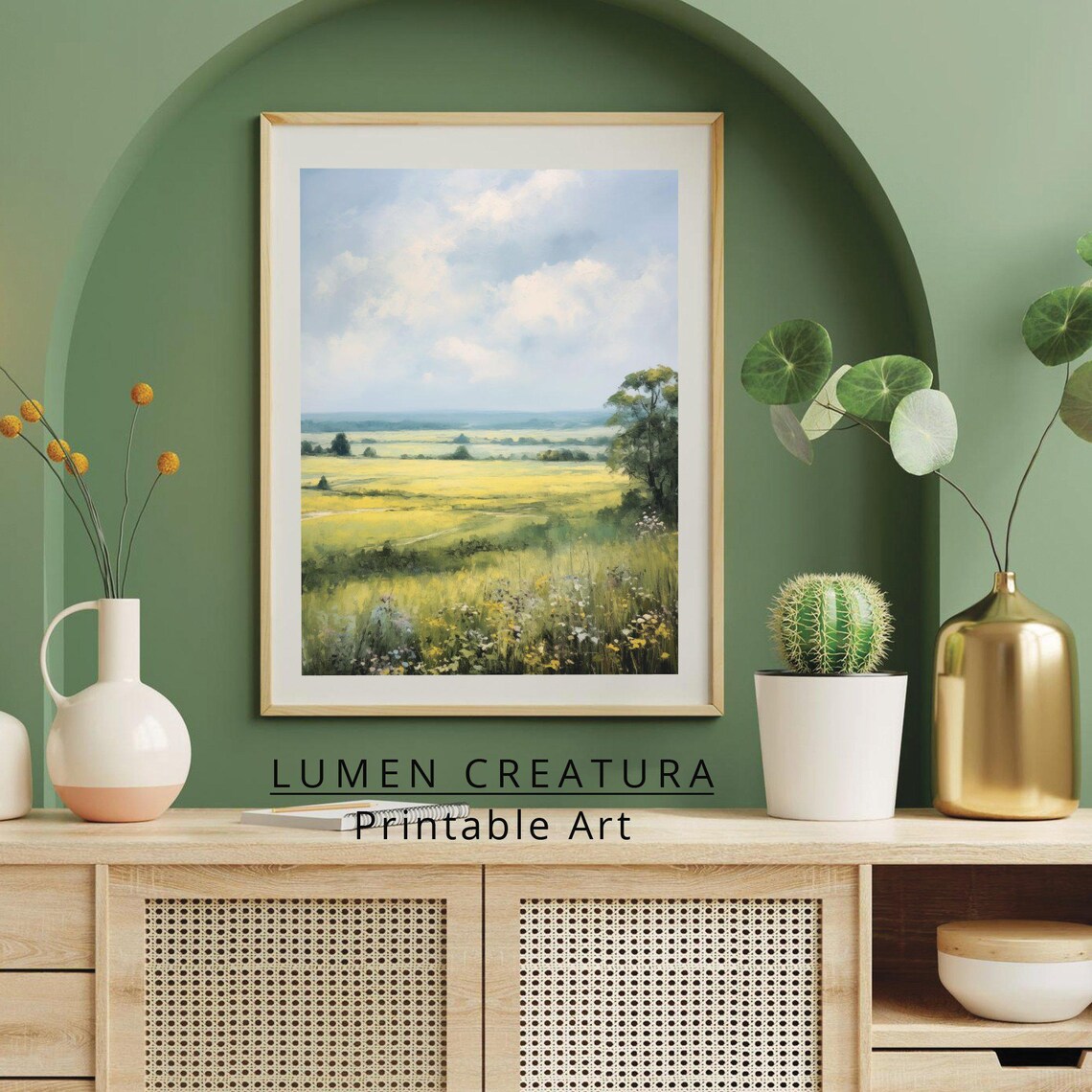 Countryside Painting Landscape, Vintage Art Print - Image 4