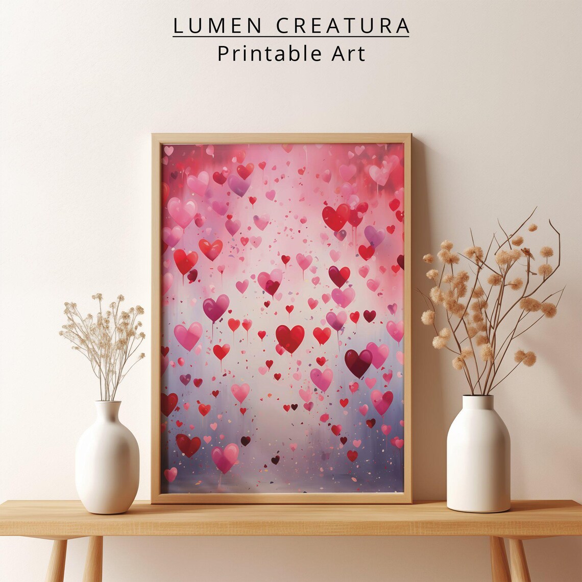 Valentines Day Heart Art Print, Romantic Gift For Her - Image 2