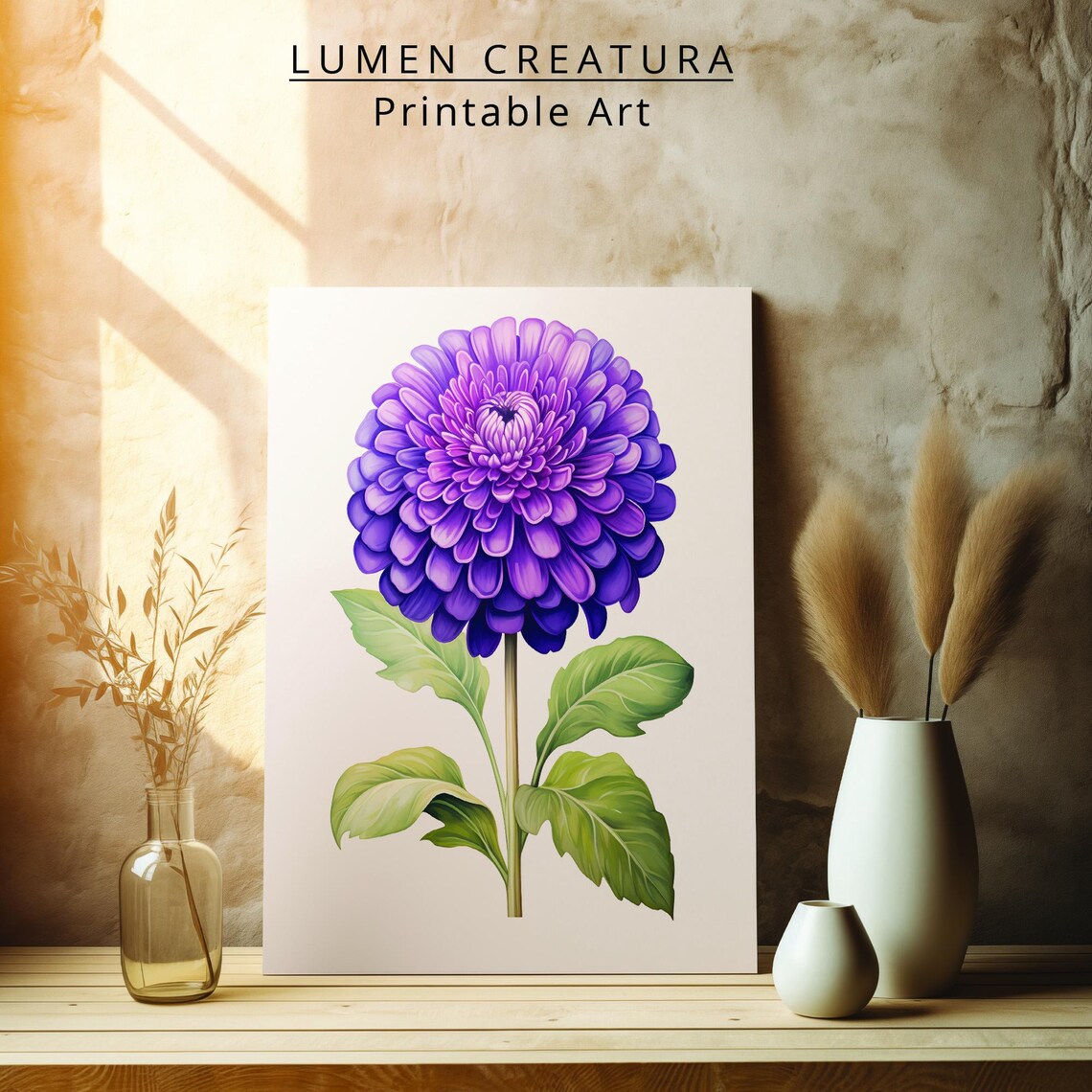 Vintage Purple Zinn, Antique Botanical Flower Print - Image 3