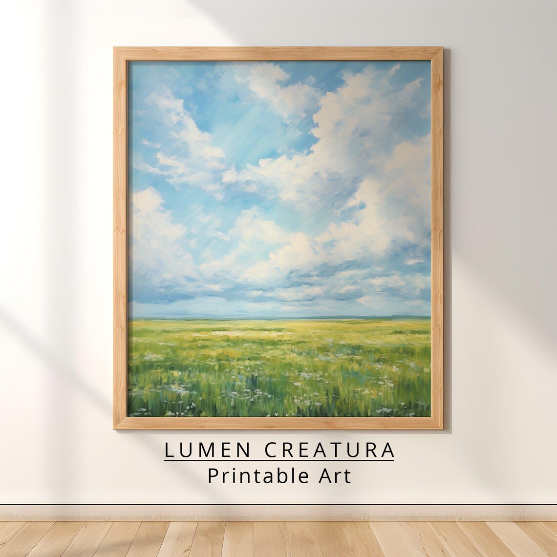 Cloudy Sky Vintage Landscape Art Print - Image 2