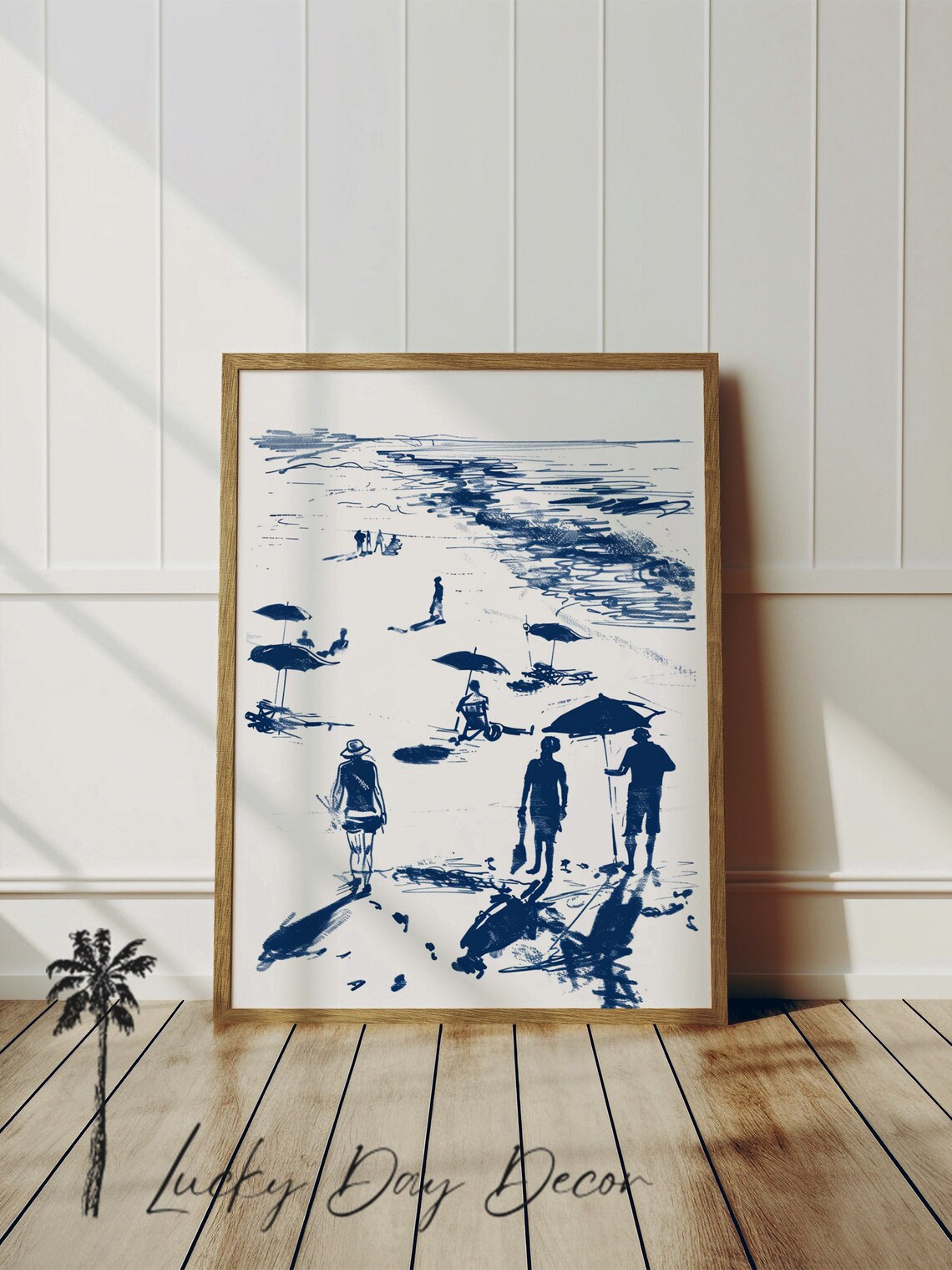 Beach Breeze Vintage Coastal Art Print Gift