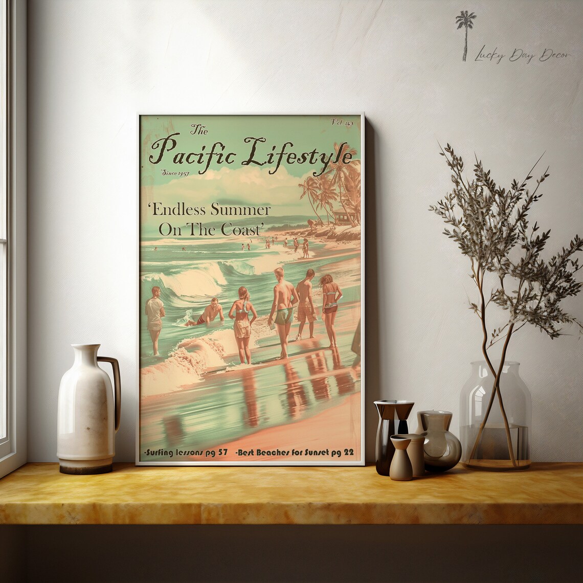 Pacific Lifestyle Vintage Magazine Cover, Beach Life