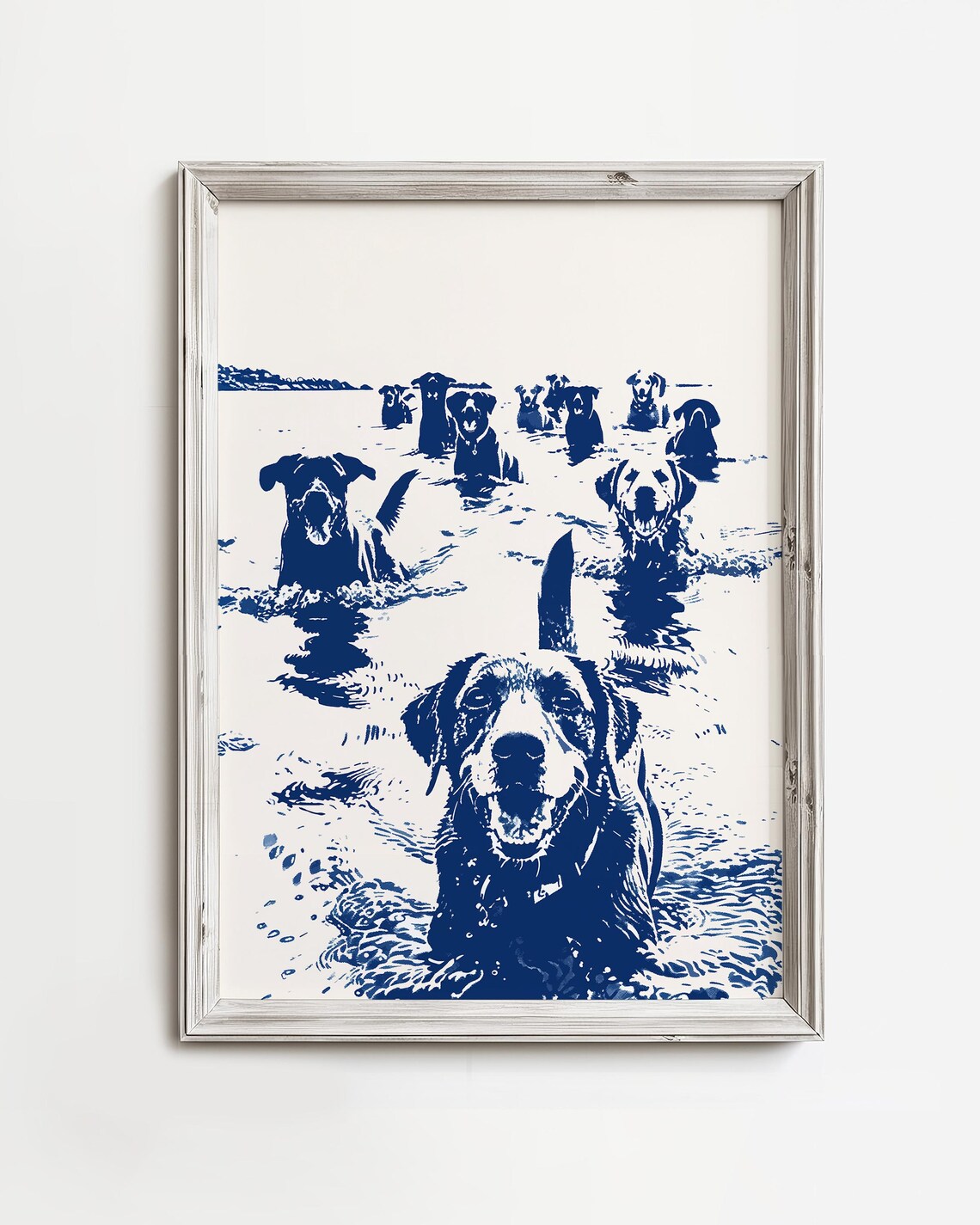 Dog Days Water Walk Coastal Summertime Art Print