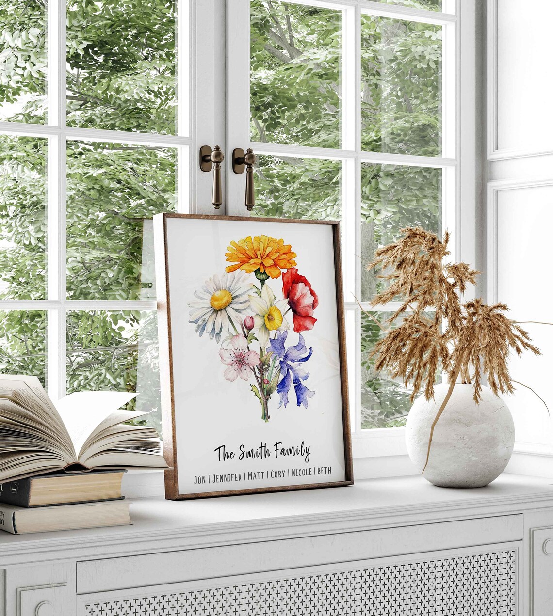 Custom Birth Flower Family Bouquet Print, Watercolor - Image 2