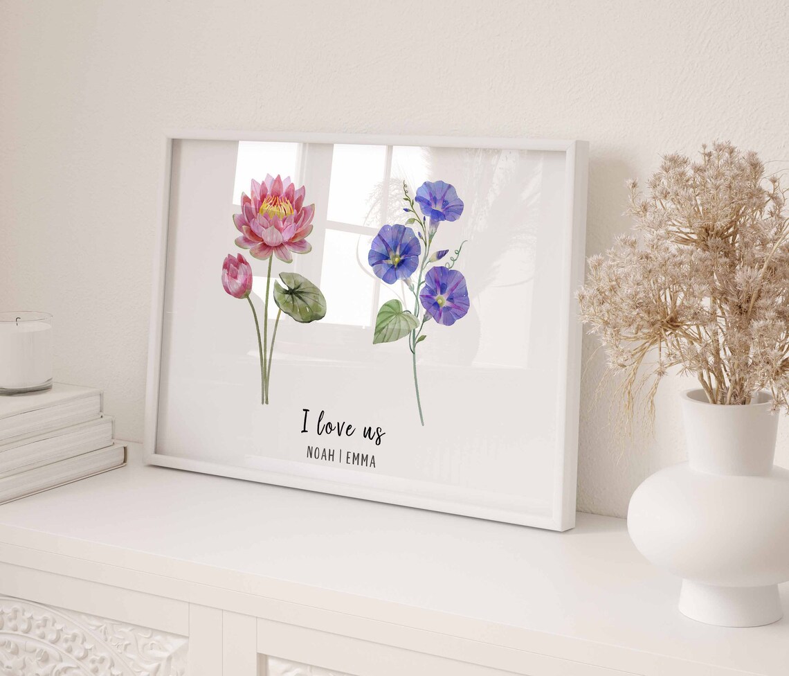 Christmas Birth Flower Family Garden Art Print - Image 2