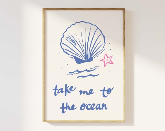 Beach Art Print Art Cute Summer Art Print Girly Wall Art Trendy Beach House Decor Coastal Wall Art