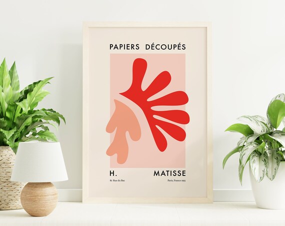 Henri Matisse Red Abstract Cutout Papiers Decoupes Art Poster