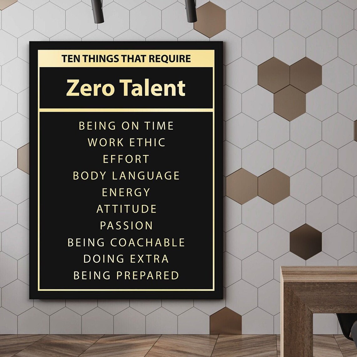 Zero Talent Inspirational Quote Art Print