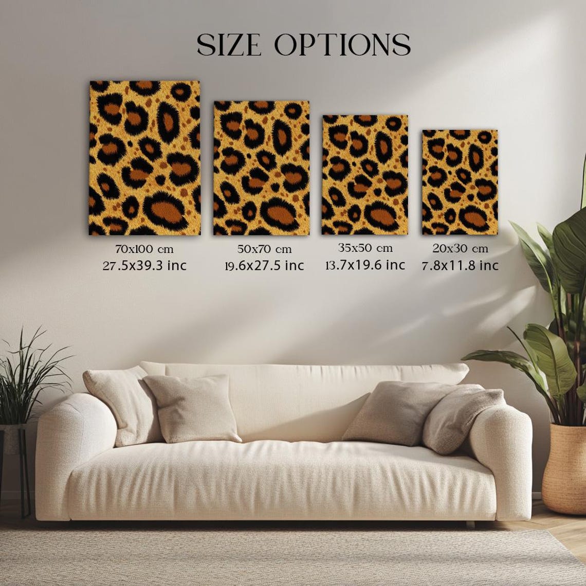 Stylish Bold Leopard Spots Animal Pattern Modern Home Decor Wall Art - Image 3