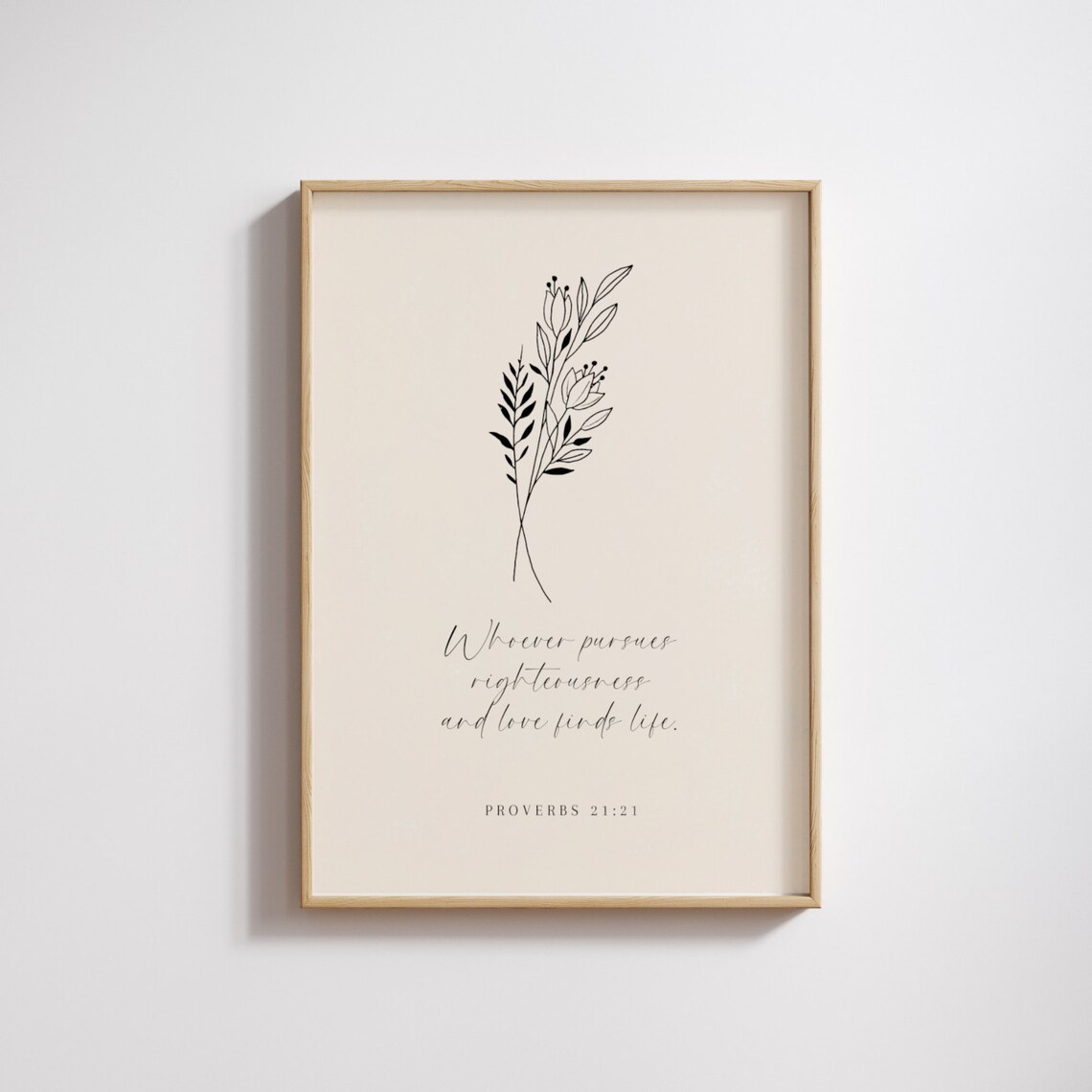 Proverbs 2121 Bible Verse Typography Poster