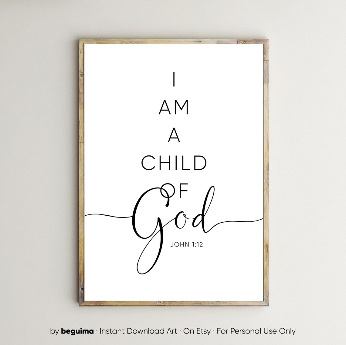 I Am a Child of God Scripture Nursery Art Print