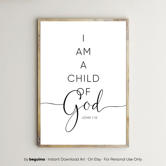 I Am a Child of God Scripture Nursery Art Print