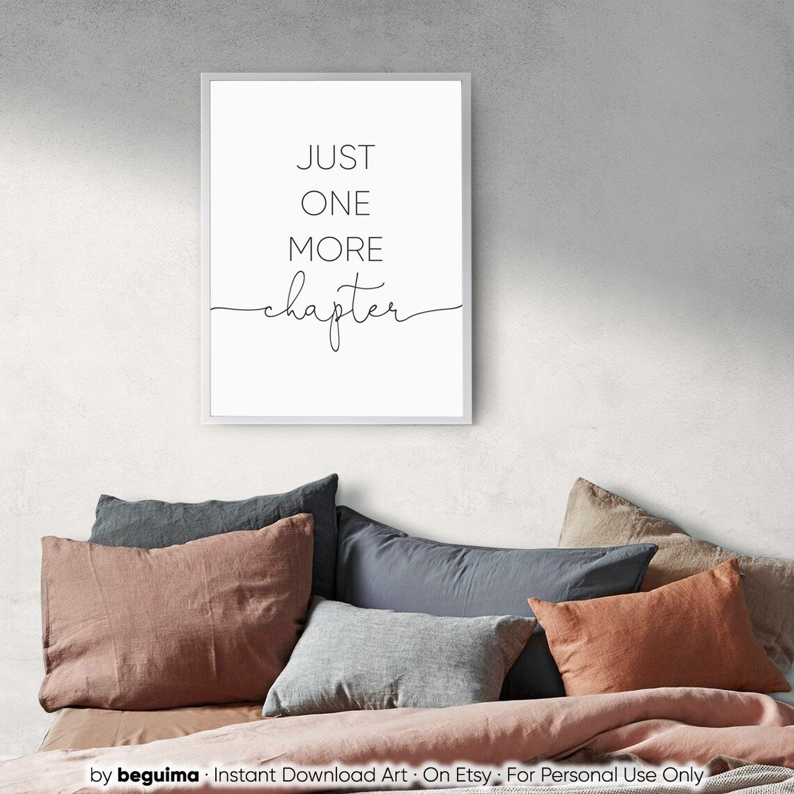 Just One More Chapter Book Room Quote Art Print - Image 2