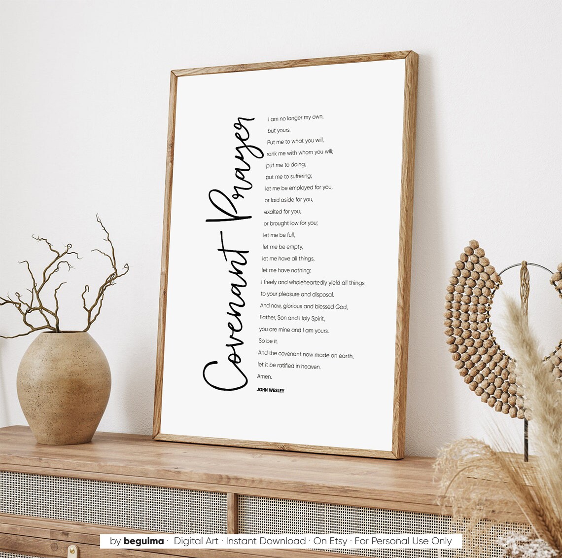 Covenant Prayer Bible Verse Christian Art Print - Image 3