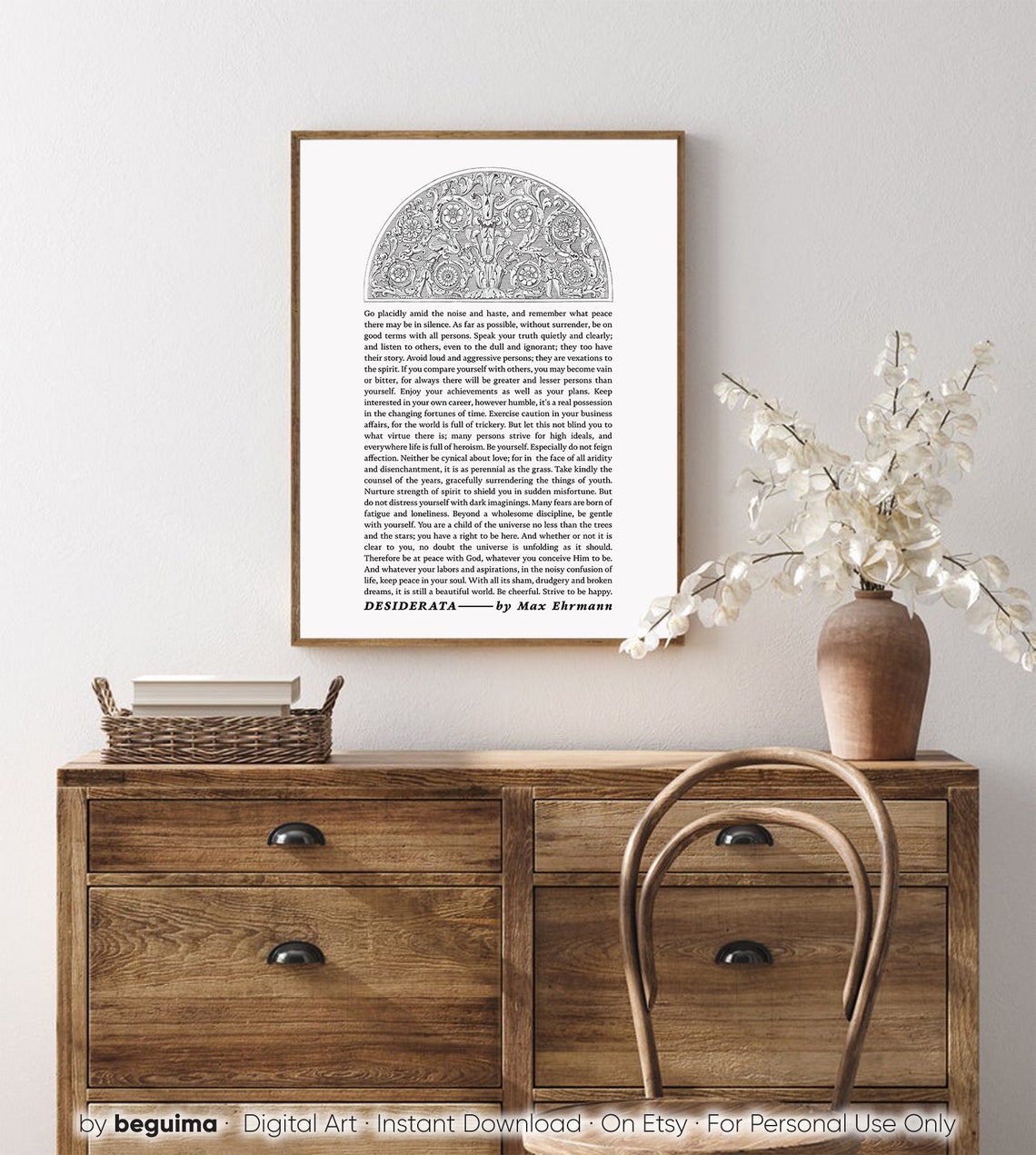Desiderata by Max Ehrmann Classic Poem Vintage Engraving Poster - Image 4