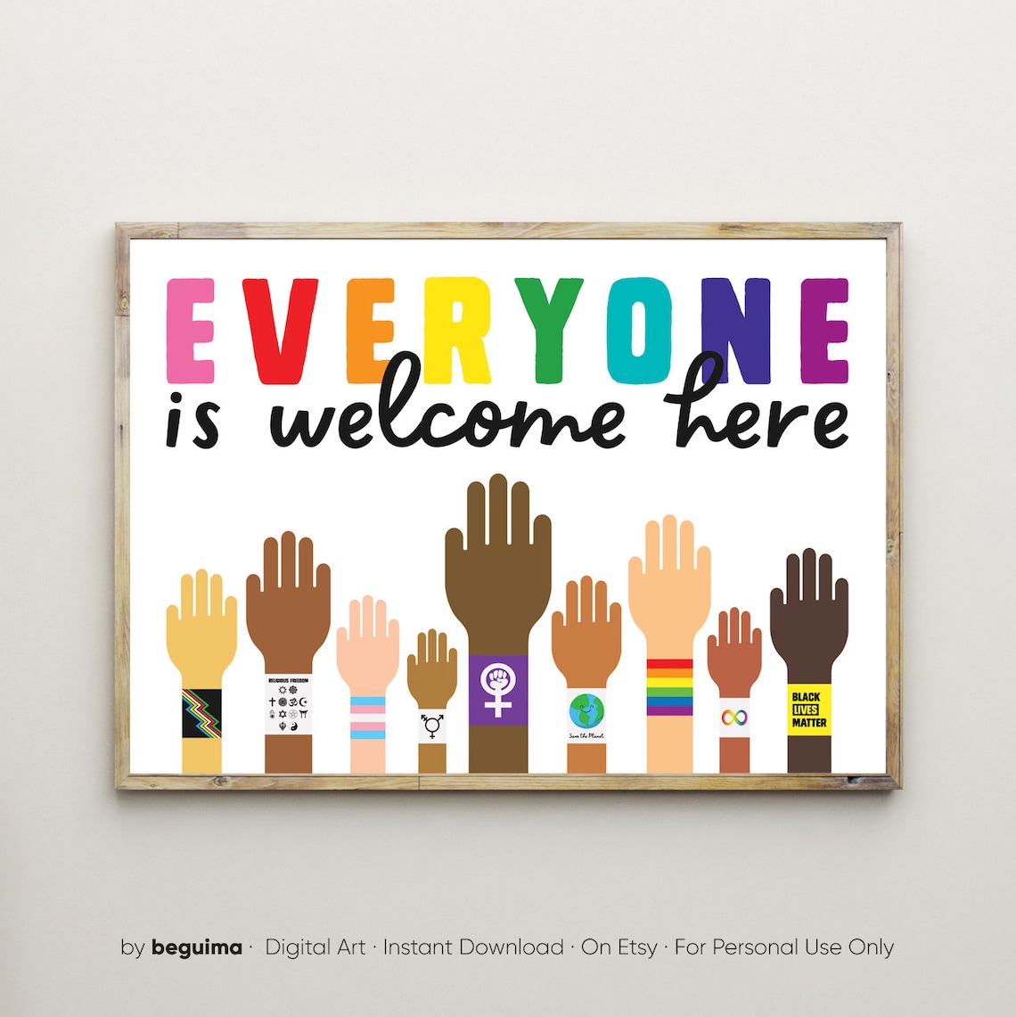 Equality Classroom Decor, Diversity Inclusion Poster