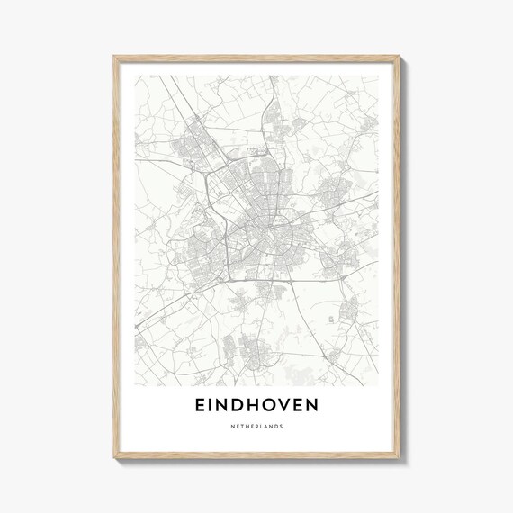 Eindhoven Netherlands Minimalist Street Map City Art Wall Poster
