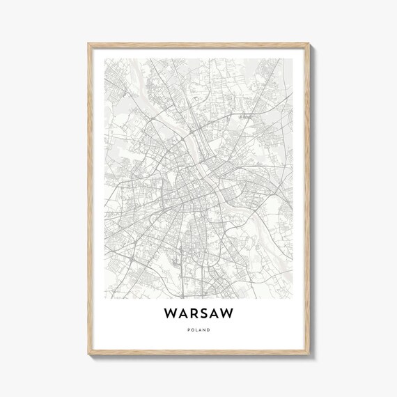 Warsaw Poland Minimalist City Map Line Art Modern Wall Poster