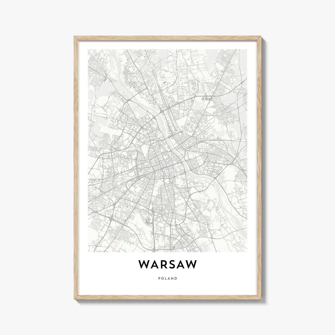 Warsaw Poland Minimalist City Map Line Art Modern Wall Poster