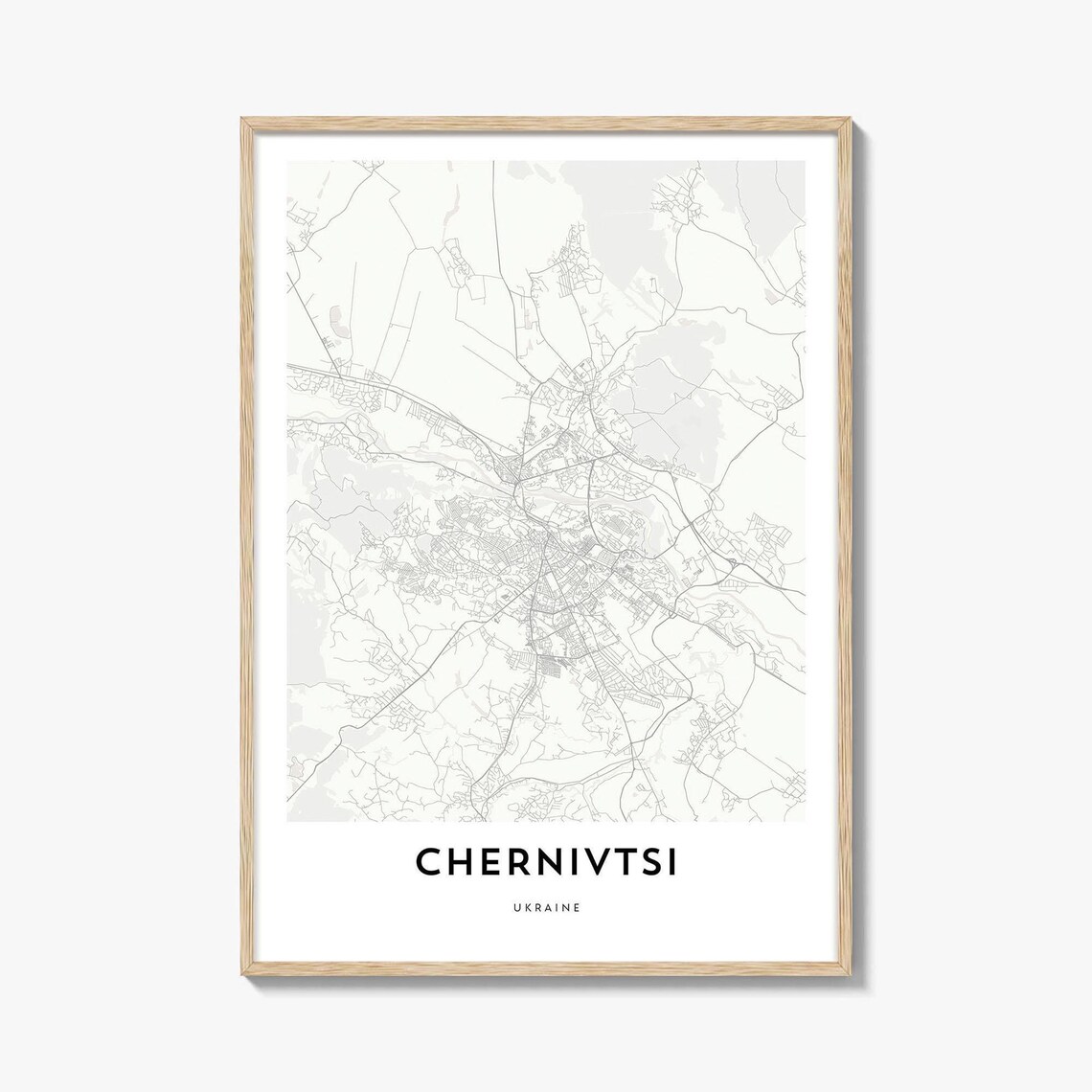 Chernivtsi Ukraine Minimalist City Map Line Art Travel Poster