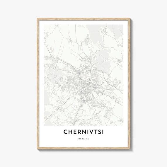 Chernivtsi Ukraine Minimalist City Map Line Art Travel Poster