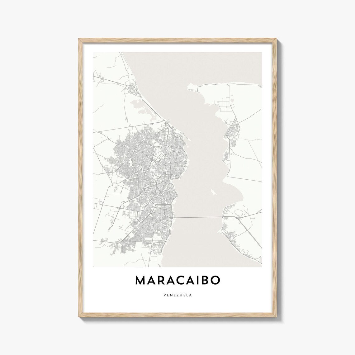 Maracaibo Venezuela Minimalist City Map Street Line Art Poster