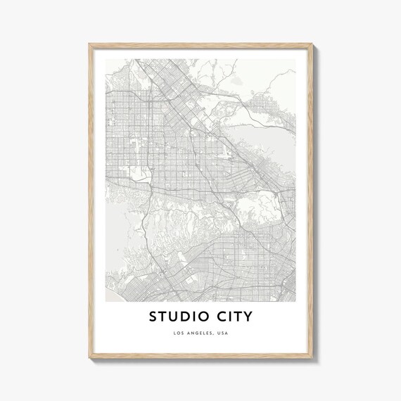 Studio City Los Angeles USA Minimalist Valley Street Map Poster