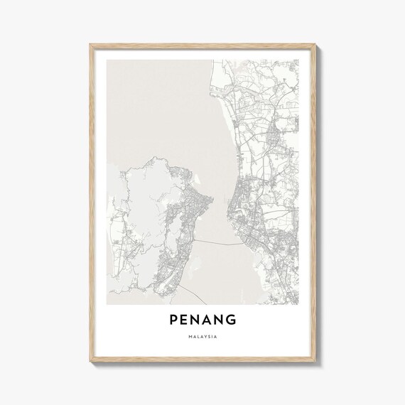 Penang Malaysia Minimalist City Map Poster Modern Wall Decor