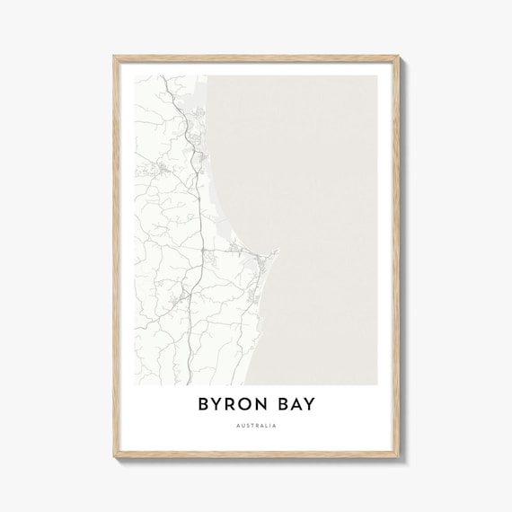 Byron Bay Australia Coastal City Street Map Modern Gift Poster