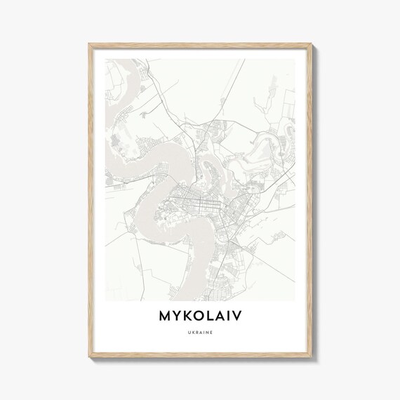 Mykolaiv Ukraine Minimalist City Map Poster Modern Home Decor Art