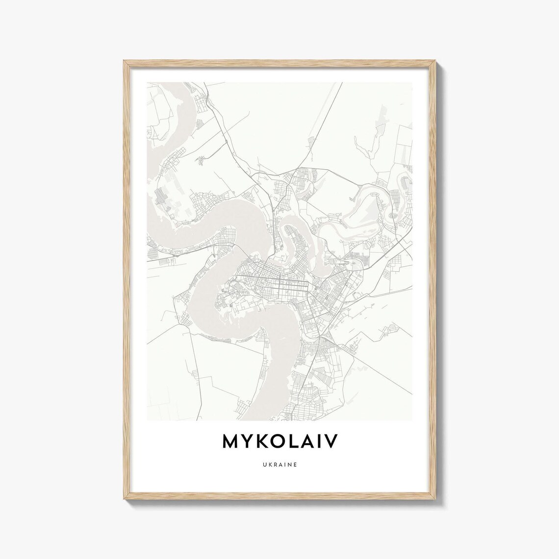Mykolaiv Ukraine Minimalist City Map Poster Modern Home Decor Art