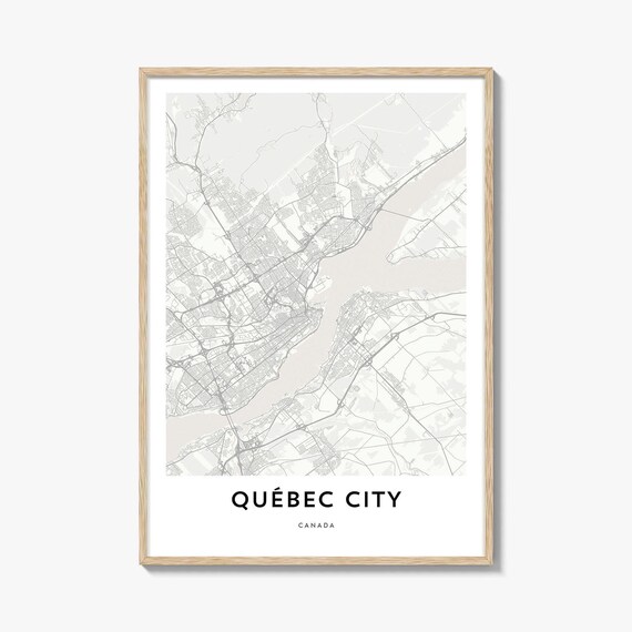 Quebec City Canada Minimalist City Street Map Poster St Lawrence