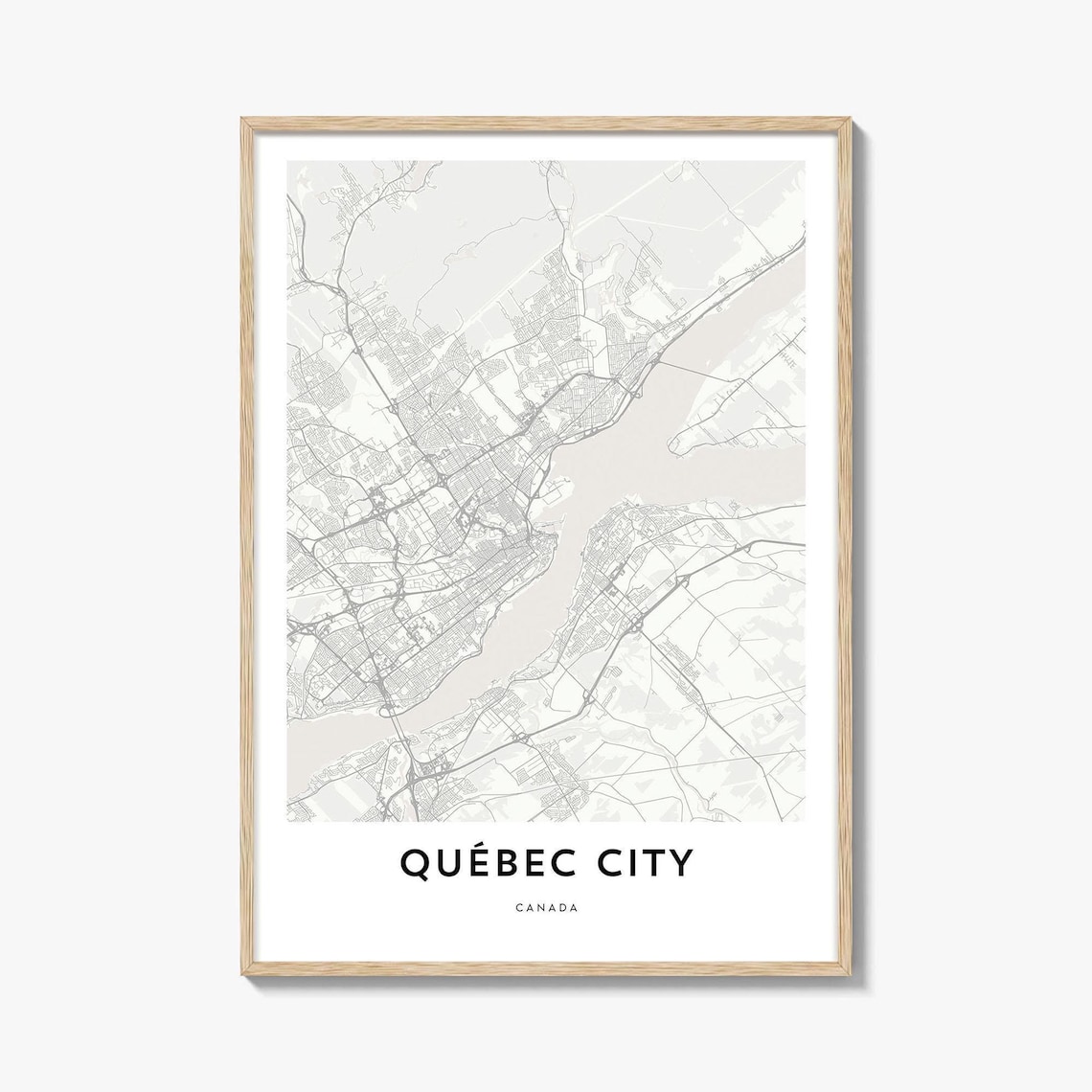 Quebec City Canada Minimalist City Street Map Poster St Lawrence