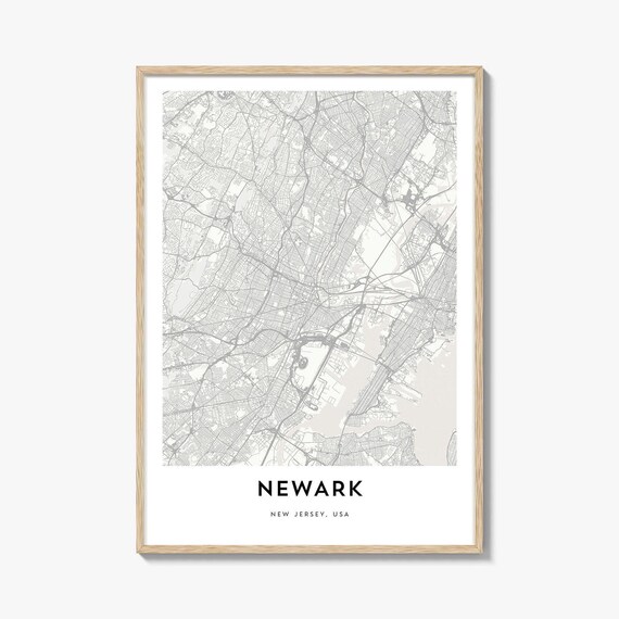 Newark New Jersey Minimalist Street Map Fine Line City Art Poster