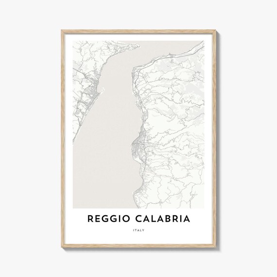 Reggio Calabria Italy Coastal Minimalist City Map Poster Gift Artwork