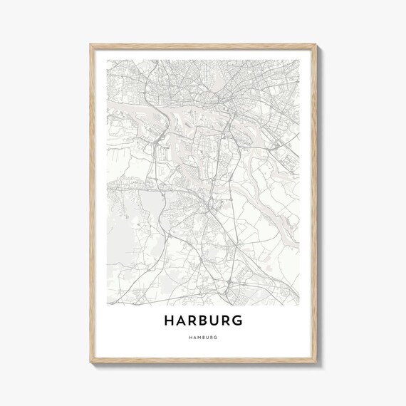 Harburg Hamburg Germany Minimalist Street Map Line Art Poster