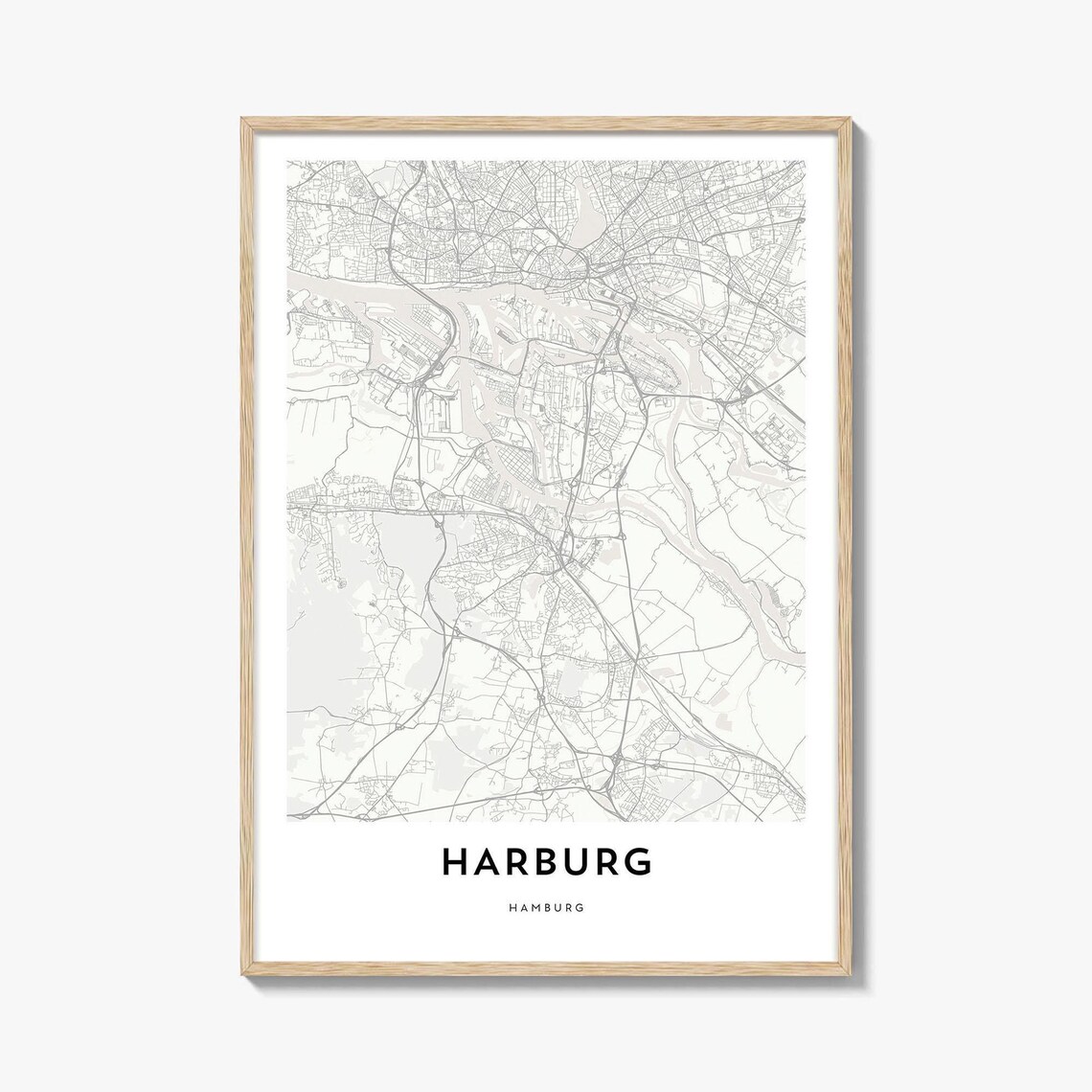 Harburg Hamburg Germany Minimalist Street Map Line Art Poster