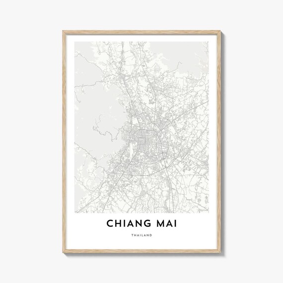 Chiang Mai Thailand Minimalist City Map Line Art Wall Poster
