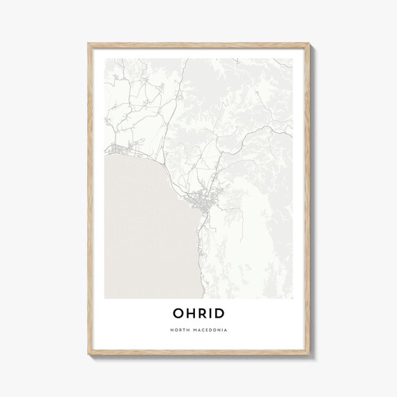 Ohrid North Macedonia Minimalist City Map Art Poster for Home Decor