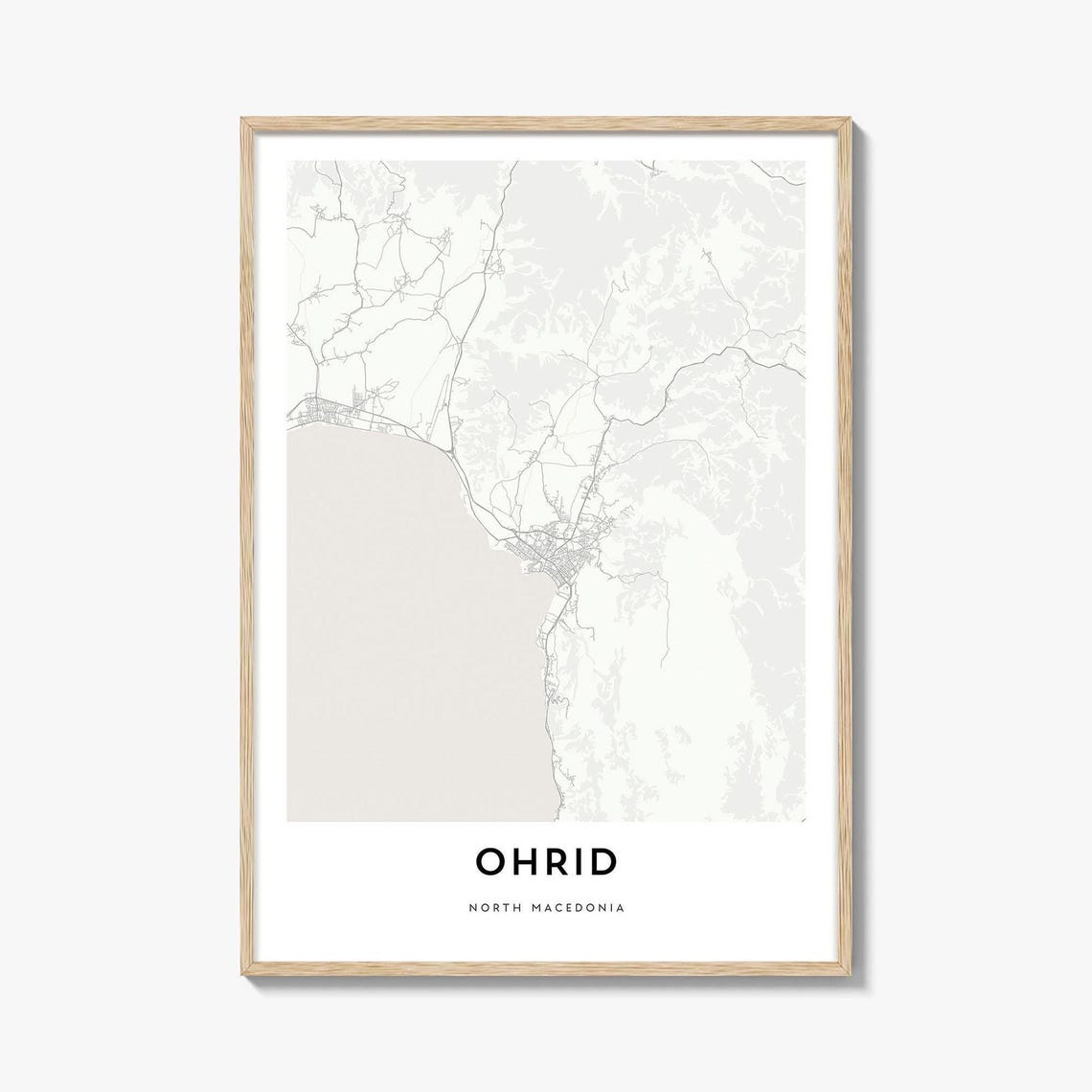 Ohrid North Macedonia Minimalist City Map Art Poster for Home Decor