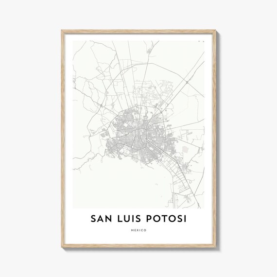 San Luis Potosi Mexico Refined Minimalist City Street Map Art Poster
