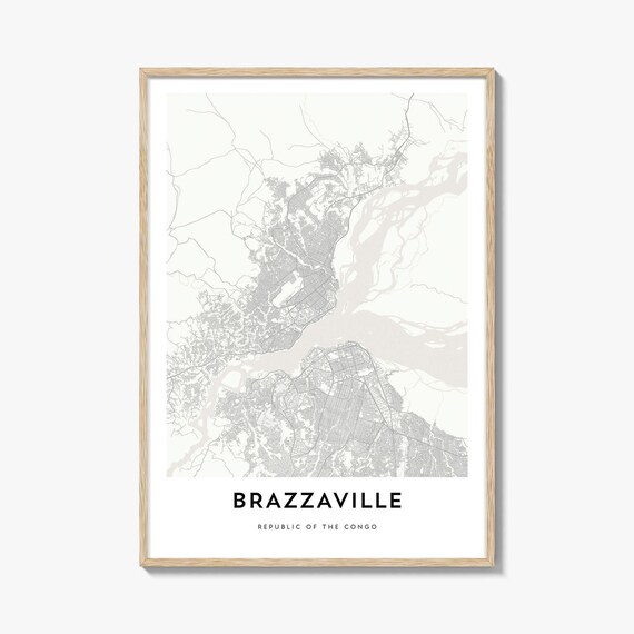 Brazzaville Republic of the Congo Street Map Minimalist City Print