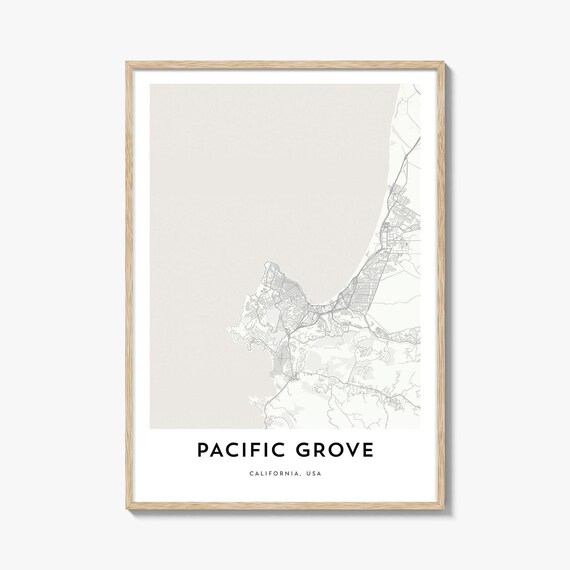 Pacific Grove California City Street Map Minimalist Line Art Poster
