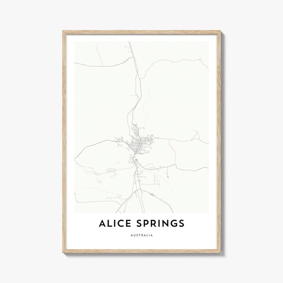 Alice Springs Australia Minimalist City Map Street Art Print Outback