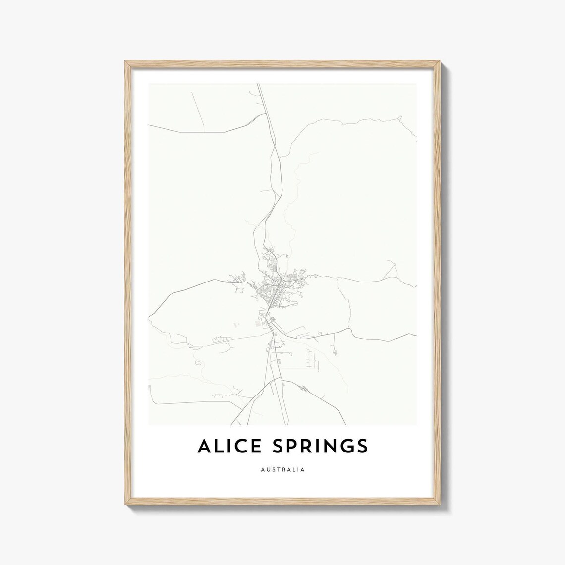 Alice Springs Australia Minimalist City Map Street Art Print Outback