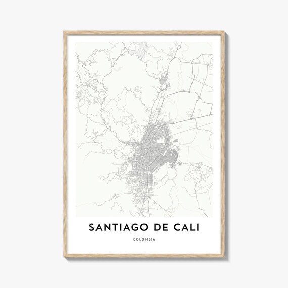 Minimalist Santiago de Cali Colombia City Street Map Gift Poster