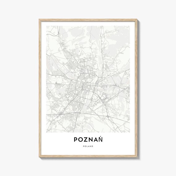 Historic Poznań Poland Minimalist City Map Wall Decor Poster