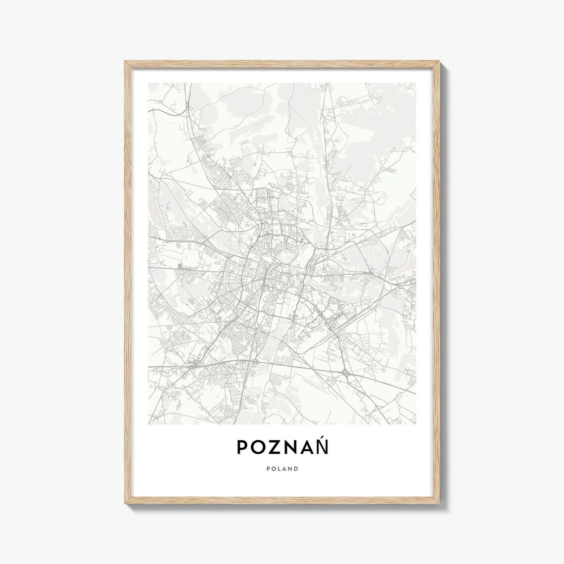 Historic Poznań Poland Minimalist City Map Wall Decor Poster