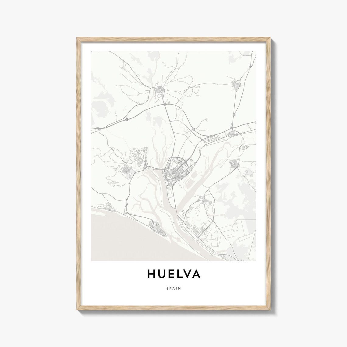 Huelva Spain Modern Minimalist City Map Line Art Travel Poster