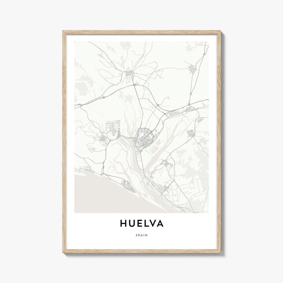 Huelva Spain Modern Minimalist City Map Line Art Travel Poster